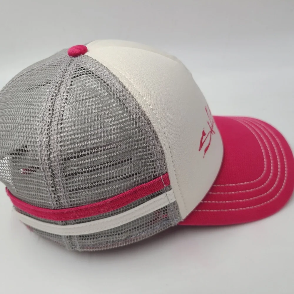 Women Salt Life Hat‎ Snapback Trucker Mesh Pink White Gray Anchor Beach Stripes